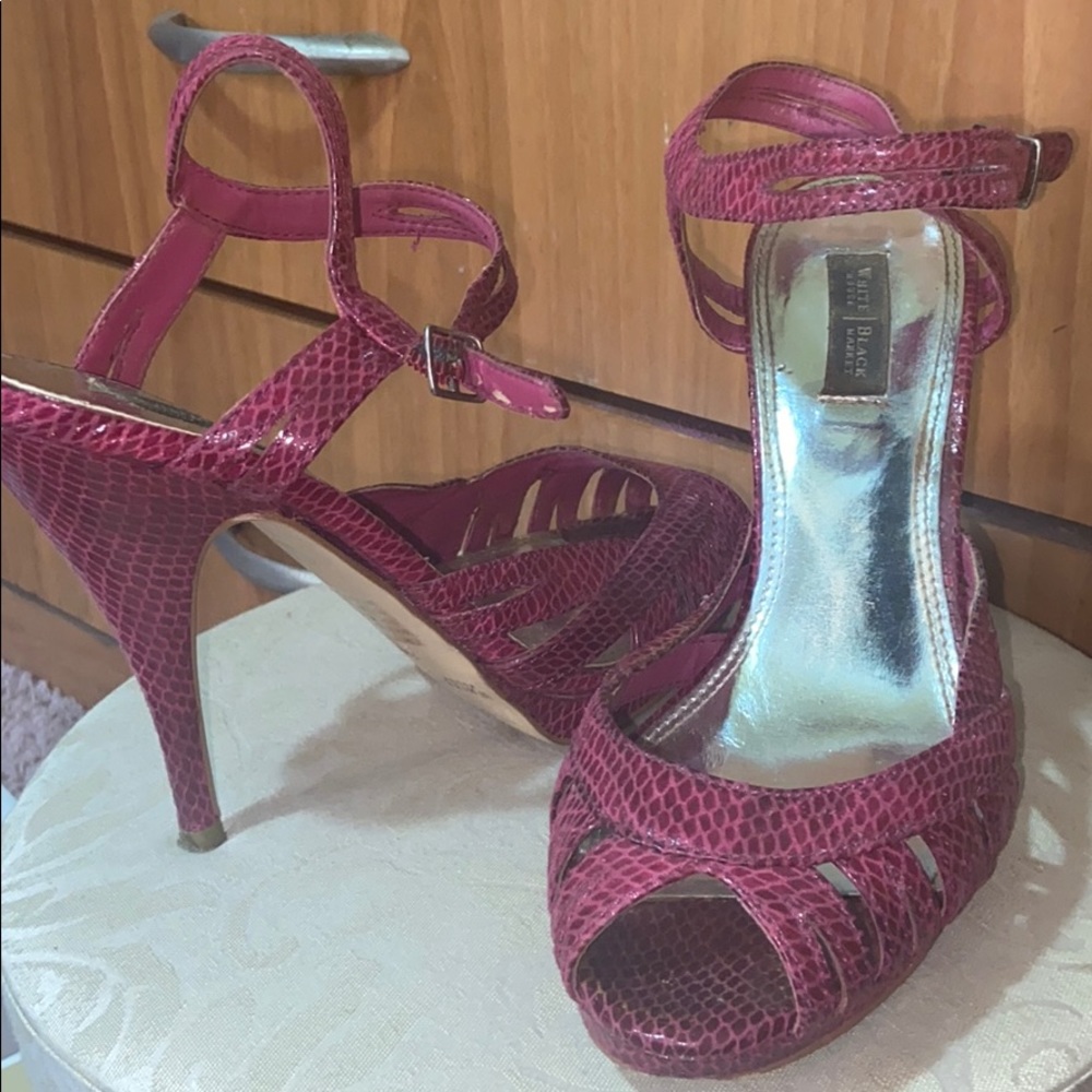 Burgundy high heel shoes